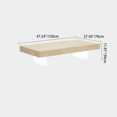 Table basse acrylique moderne minimaliste en dalles de roche carrées et rectangulaires 1 niveau pour salon 