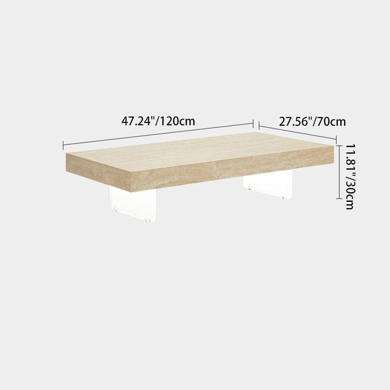 Table basse acrylique moderne minimaliste en dalles de roche carrées et rectangulaires 1 niveau pour salon 