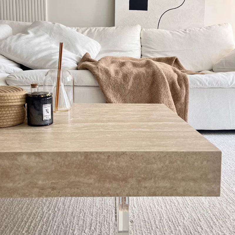 Moderner minimalistischer quadratischer &amp; rechteckiger Felsplatten-Acryl-Couchtisch 1-stufig für das Wohnzimmer 