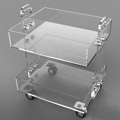 Table d'appoint rectangulaire moderne minimaliste en métal et acrylique à 2/3 niveaux pour salon 