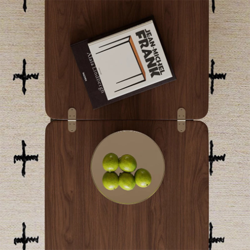 Table basse rectangulaire moderne minimaliste en placage de bois de pin surélevable 1 niveau pour salon 