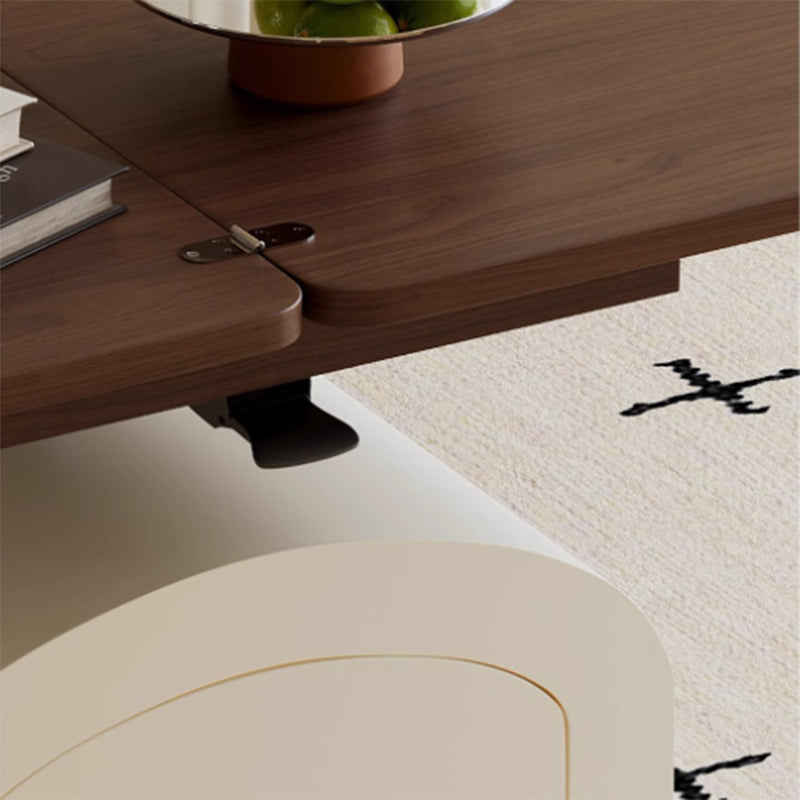 Table basse rectangulaire moderne minimaliste en placage de bois de pin surélevable 1 niveau pour salon 