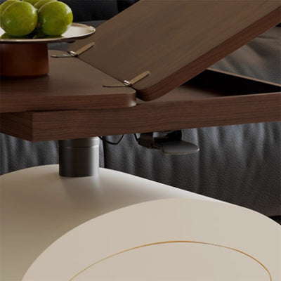 Table basse rectangulaire moderne minimaliste en placage de bois de pin surélevable 1 niveau pour salon 