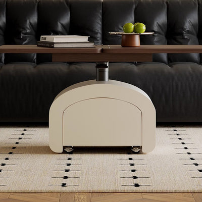 Table basse rectangulaire moderne minimaliste en placage de bois de pin surélevable 1 niveau pour salon 