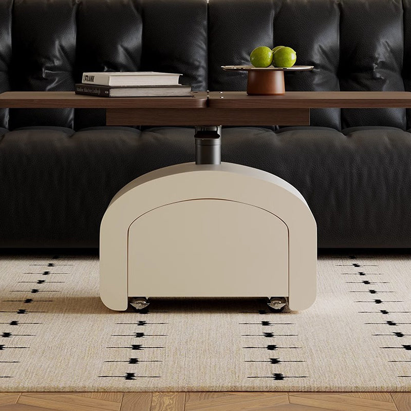 Table basse rectangulaire moderne minimaliste en placage de bois de pin surélevable 1 niveau pour salon 