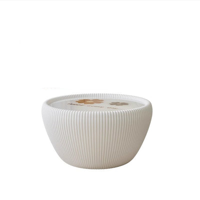 Table basse moderne minimaliste ronde en verre trempé et cuir PU 1 niveau pour salon 