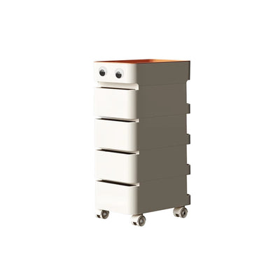 Table d'appoint rectangulaire minimaliste moderne en ABS avec roues universelles mobiles 1/2/3/4 tiroirs pour salon 