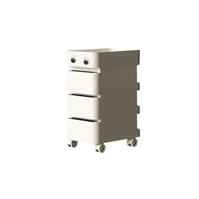 Table d'appoint rectangulaire minimaliste moderne en ABS avec roues universelles mobiles 1/2/3/4 tiroirs pour salon 