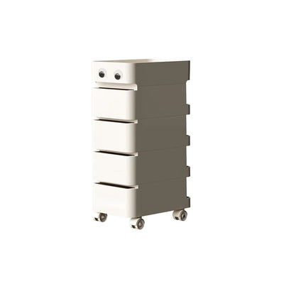 Table d'appoint rectangulaire minimaliste moderne en ABS avec roues universelles mobiles 1/2/3/4 tiroirs pour salon 
