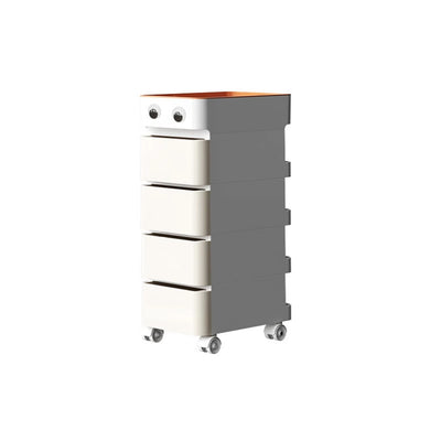 Table d'appoint rectangulaire minimaliste moderne en ABS avec roues universelles mobiles 1/2/3/4 tiroirs pour salon 