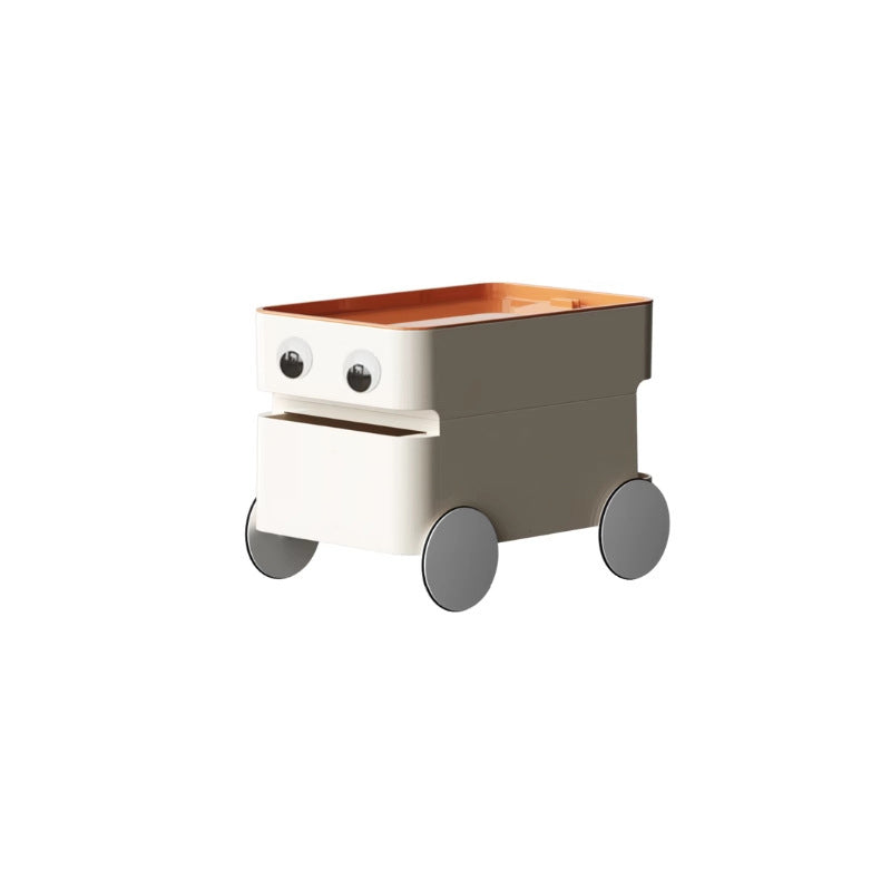 Modern Minimalist Rectangular ABS Movable Moon Wheel Side Table 1/2/3/4-Drawer For Living Room