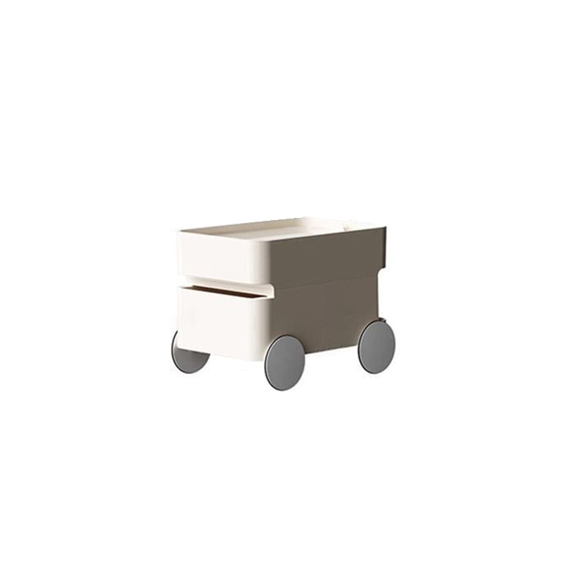 Modern Minimalist Rectangular ABS Movable Moon Wheel Side Table 1/2/3/4-Drawer For Living Room