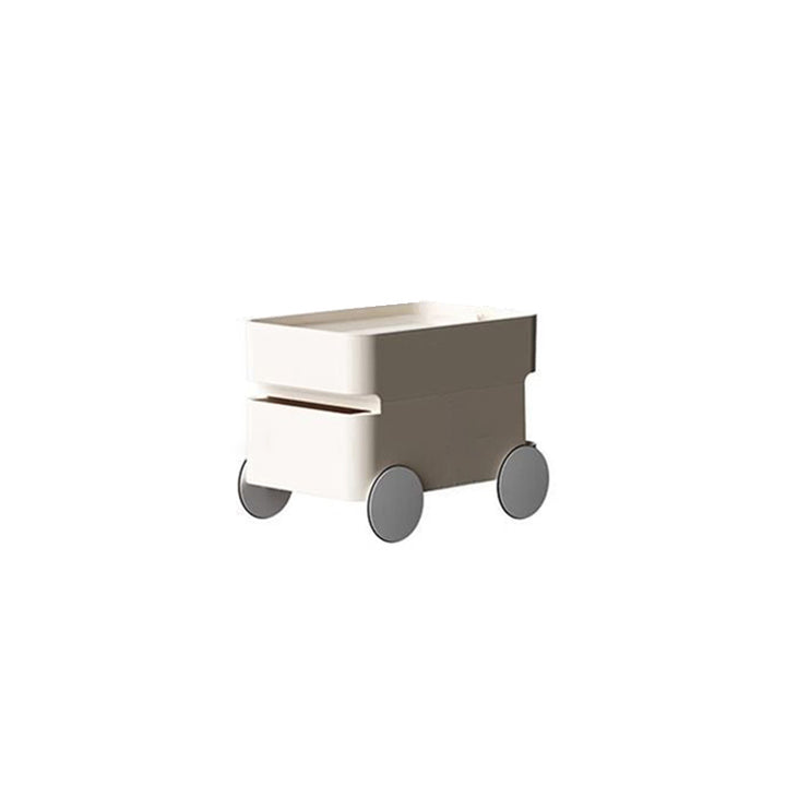 Modern Minimalist Rectangular ABS Movable Moon Wheel Side Table 1/2/3/4-Drawer For Living Room