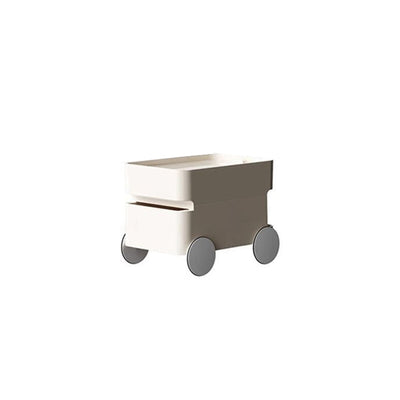 Table d'appoint rectangulaire minimaliste moderne en ABS avec roues en forme de lune, 1/2/3/4 tiroirs pour salon 