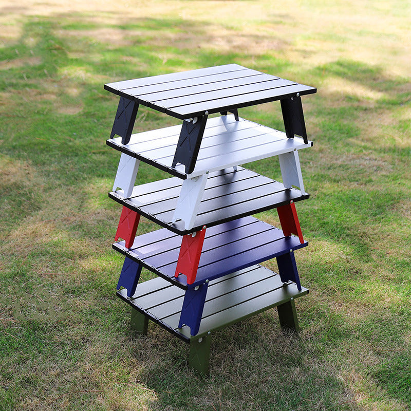 Modern Simplicity Rectangular Aluminum Alloy Foldable Outdoor Camping Coffee Table 1-Tier For Garden