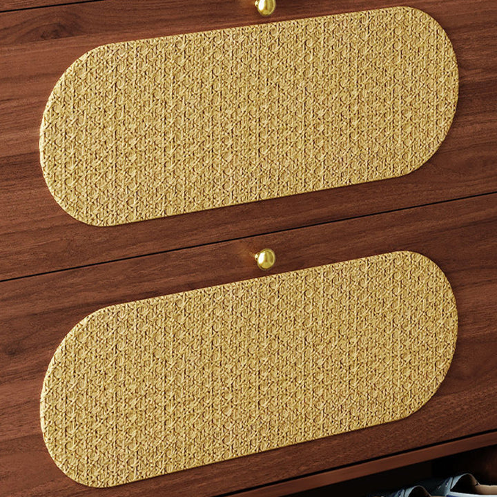 Traditional Vintage Rectangle MDF &amp; Artificial Leather Weaving Shoe Storage 3- Tier For Entryways