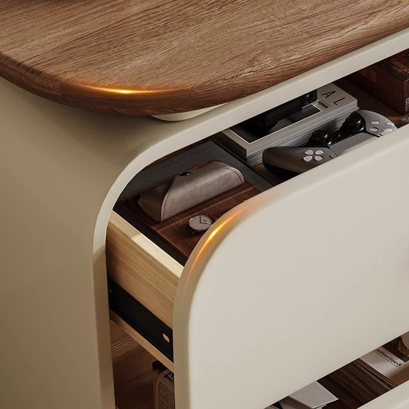 Traditioneller Vintage-Nachttisch mit quadratischer Form, aus massivem Holz, Sperrholz und MDF, mit Katzenkratzleder, 2 Schubladen, für das Schlafzimmer 