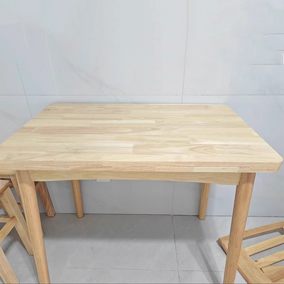 Modern Minimalist Rectangular Foldable MDF & Solid Wood Metal Dining Table For 2-6 Seats