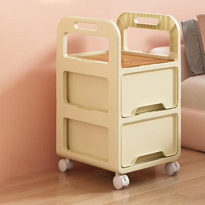 Modern Minimalist Rectangular PP Movable Detachable Storage Cabinet 2/3/4-Tier For Living Room