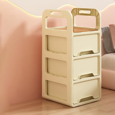 Modern Minimalist Rectangular PP Movable Detachable Storage Cabinet 2/3/4-Tier For Living Room