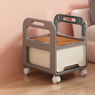 Modern Minimalist Rectangular PP Movable Detachable Storage Cabinet 2/3/4-Tier For Living Room