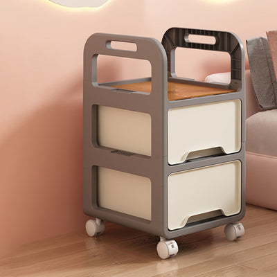 Modern Minimalist Rectangular PP Movable Detachable Storage Cabinet 2/3/4-Tier For Living Room