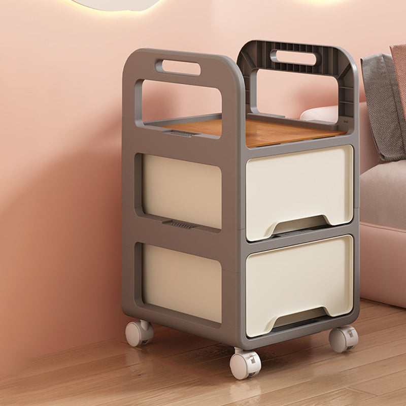 Modern Minimalist Rectangular PP Movable Detachable Storage Cabinet 2/3/4-Tier For Living Room