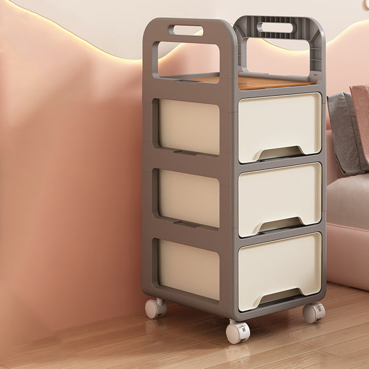 Modern Minimalist Rectangular PP Movable Detachable Storage Cabinet 2/3/4-Tier For Living Room