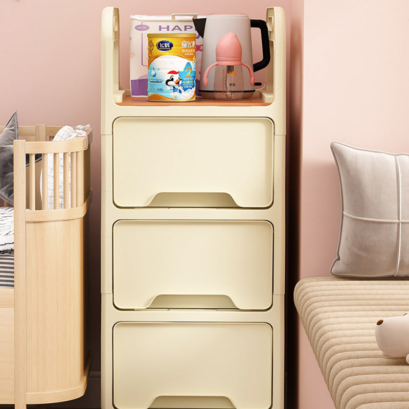 Modern Minimalist Rectangular PP Movable Detachable Storage Cabinet 2/3/4-Tier For Living Room