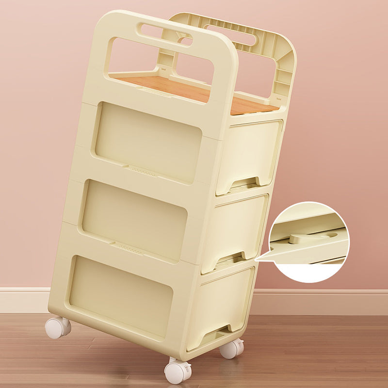 Modern Minimalist Rectangular PP Movable Detachable Storage Cabinet 2/3/4-Tier For Living Room