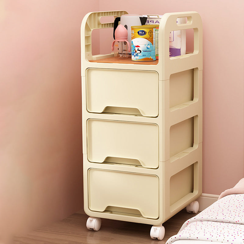 Modern Minimalist Rectangular PP Movable Detachable Storage Cabinet 2/3/4-Tier For Living Room