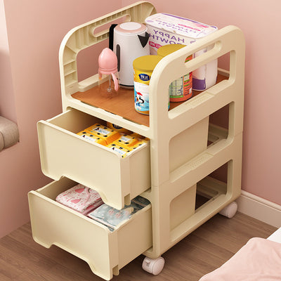 Modern Minimalist Rectangular PP Movable Detachable Storage Cabinet 2/3/4-Tier For Living Room