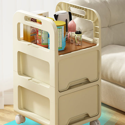 Modern Minimalist Rectangular PP Movable Detachable Storage Cabinet 2/3/4-Tier For Living Room