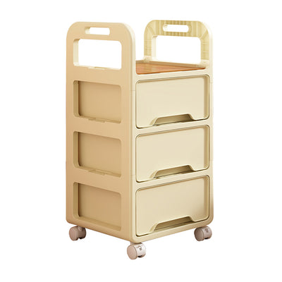 Modern Minimalist Rectangular PP Movable Detachable Storage Cabinet 2/3/4-Tier For Living Room