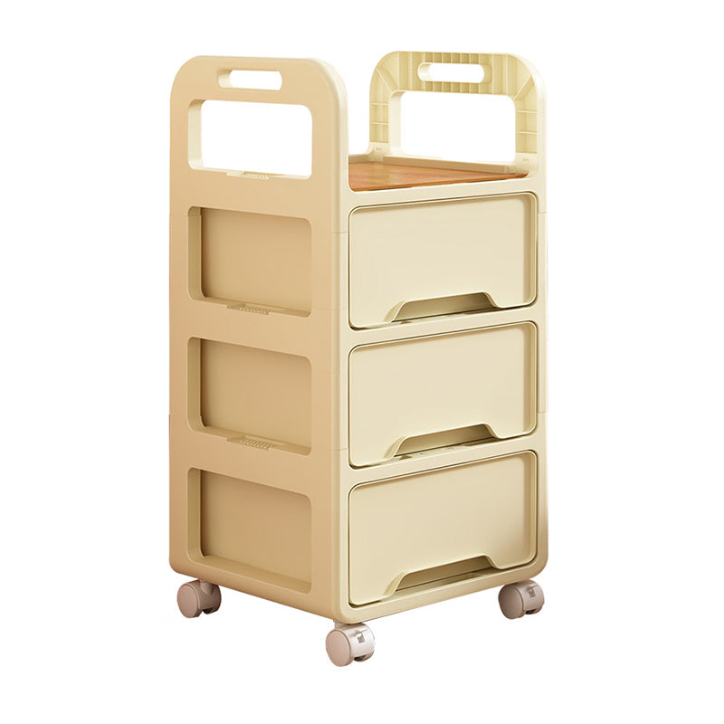 Modern Minimalist Rectangular PP Movable Detachable Storage Cabinet 2/3/4-Tier For Living Room