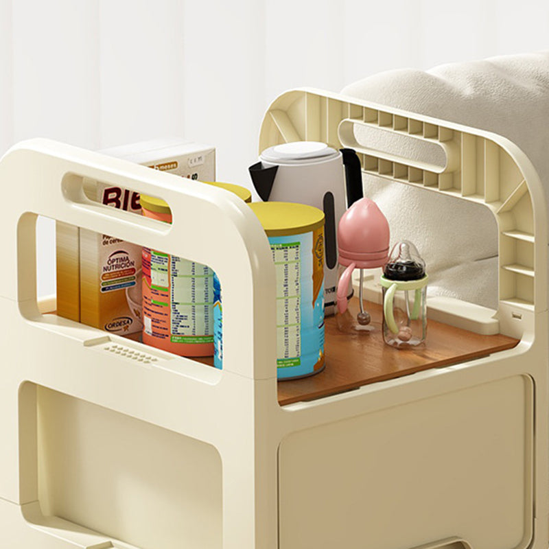 Modern Minimalist Rectangular PP Movable Detachable Storage Cabinet 2/3/4-Tier For Living Room