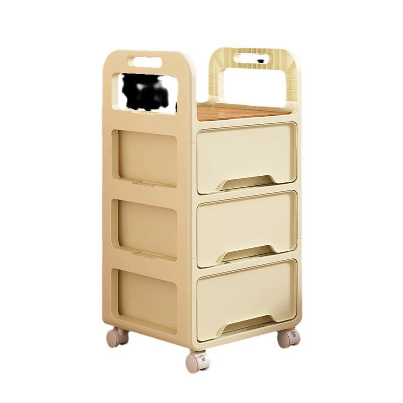 Modern Minimalist Rectangular PP Movable Detachable Storage Cabinet 2/3/4-Tier For Living Room