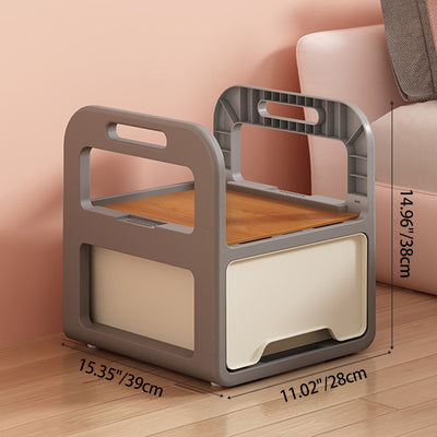 Modern Minimalist Rectangular PP Movable Detachable Storage Cabinet 2/3/4-Tier For Living Room
