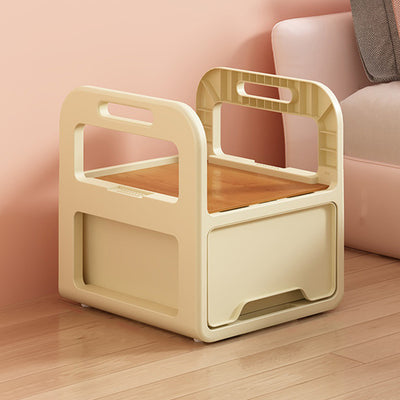 Modern Minimalist Rectangular PP Movable Detachable Storage Cabinet 2/3/4-Tier For Living Room