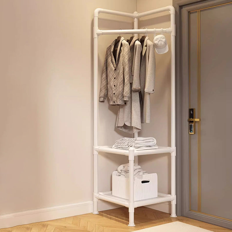 Moderner, einfacher rechteckiger Eckschrank aus Kohlenstoffstahl mit Stoff, 2-stufig, für das Schlafzimmer 