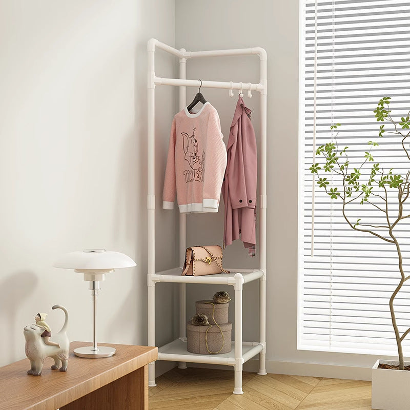 Simplicidad Moderna Armario de Esquina de Tela de Acero al Carbono Rectangular de 2 Niveles para Dormitorio 