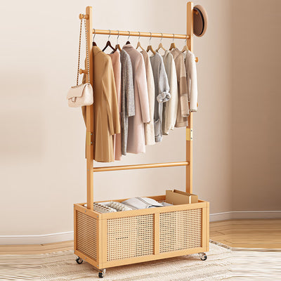 Modern Simplicity Rectangular Solid Wood Acrylic Plastic Rattan Weaving 1-Cabinet Movable Storage Cabinet For Bedroom
