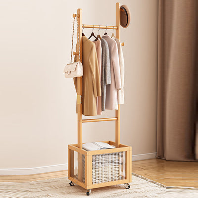 Modern Simplicity Rectangular Solid Wood Acrylic Plastic Rattan Weaving 1-Cabinet Movable Storage Cabinet For Bedroom