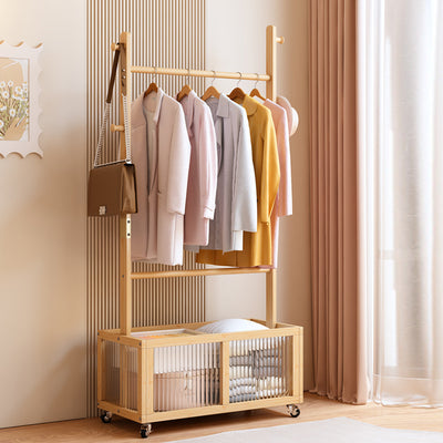 Modern Simplicity Rectangular Solid Wood Acrylic Plastic Rattan Weaving 1-Cabinet Movable Storage Cabinet For Bedroom