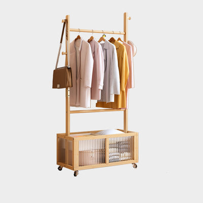 Modern Simplicity Rectangular Solid Wood Acrylic Plastic Rattan Weaving 1-Cabinet Movable Storage Cabinet For Bedroom