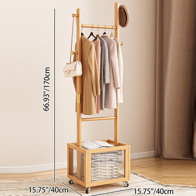 Modern Simplicity Rectangular Solid Wood Acrylic Plastic Rattan Weaving 1-Cabinet Movable Storage Cabinet For Bedroom