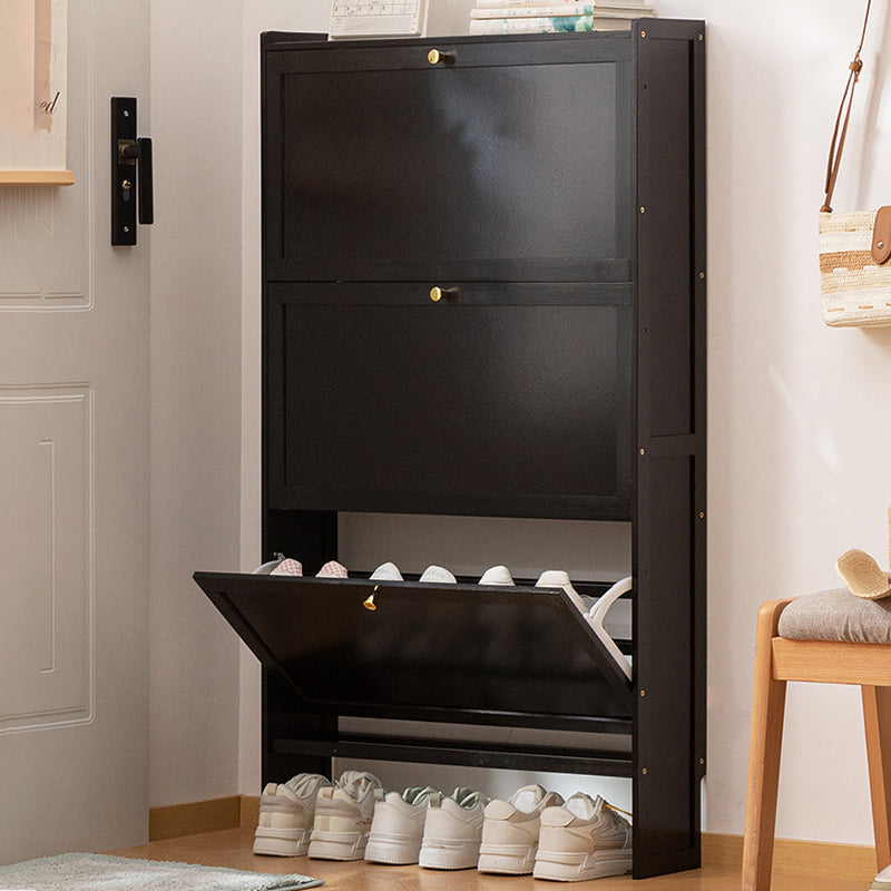 Modern Minimalist Rectangular Large Capacity Nan Bamboo MDF Shoe Storage 2/3-Cabinet For Entryways