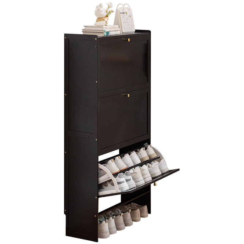 Modern Minimalist Rectangular Large Capacity Nan Bamboo MDF Shoe Storage 2/3-Cabinet For Entryways