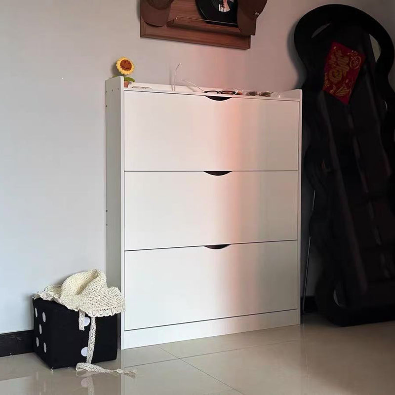 Moderner minimalistischer ultradünner rechteckiger Schuhschrank aus umweltfreundlichem Holzwerkstoff mit 2/3 Fächern für den Eingangsbereich 