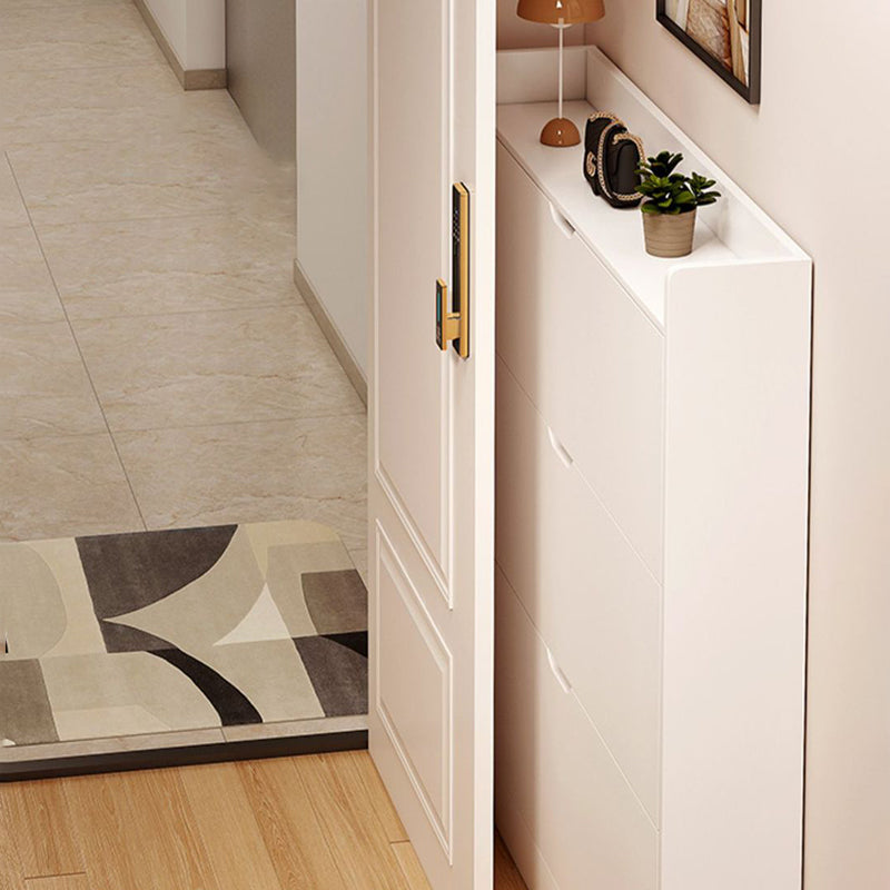 Modern Minimalist Ultra-Thin Rectangular Solid Wood Core Panel Shoe Storage 2/3-Cabinet For Entryways